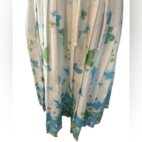 Vintage Butterfly print dress with pleated skirt - Picture 4 of 5